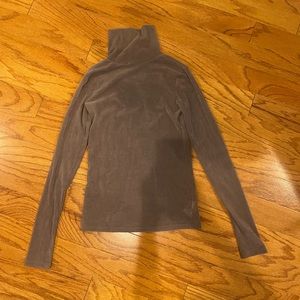 Express, long sleeve turtle neck suede mesh top, size XXS